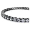 Matrix Tennis Bracelet Round Cut, Gray, Ruthenium Plated