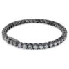 Matrix Tennis Bracelet Round Cut, Gray, Ruthenium Plated