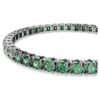 Matrix Tennis Bracelet Round Cut, Green, Ruthenium Plated Matrix Tennis Bracelet Round Cut, Green, Ruthenium Plated