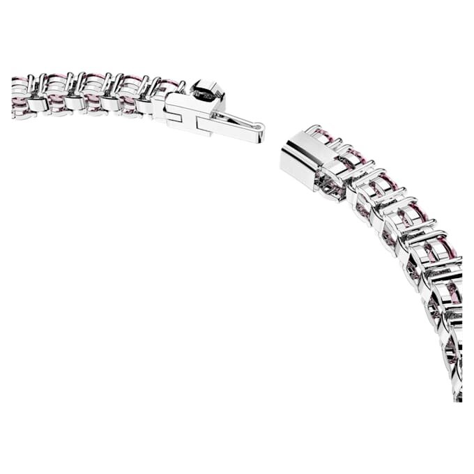 Matrix Tennis Bracelet Round Cut, Pink, Rhodium Plated Matrix Tennis Bracelet Round Cut, Pink, Rhodium Plated