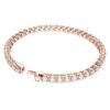 Matrix Tennis Bracelet Round Cut, White, Rose Gold-Tone Plated Matrix Tennis Bracelet Round Cut, White, Rose Gold-Tone Plated