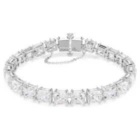 Matrix Tennis Bracelet White, Rhodium Plated Matrix Tennis Bracelet White, Rhodium Plated