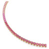 Matrix Tennis Necklace Round Cut, Pink, Gold-Tone Plated Matrix Tennis Necklace Round Cut, Pink, Gold-Tone Plated