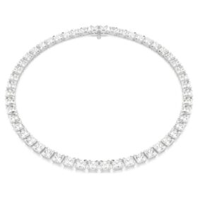 Matrix Tennis Necklace Square Cut, White, Rhodium Plated Matrix Tennis Necklace Square Cut, White, Rhodium Plated