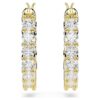 Matrix Vittore Hoop Earrings Round Cut, White, Gold-Tone Plated Matrix Vittore Hoop Earrings Round Cut, White, Gold-Tone Plated