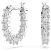 Matrix Vittore Hoop Earrings Round Cut, White, Rhodium Plated Matrix Vittore Hoop Earrings Round Cut, White, Rhodium Plated