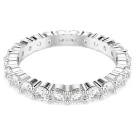 Matrix Vittore Ring Round Cut, White, Silver-Tone Finish
