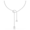 Matrix Y Necklace Crystal Pearl, Round Cut, White, Rhodium Plated Matrix Y Necklace Crystal Pearl, Round Cut, White, Rhodium Plated
