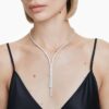 Matrix Y Necklace Round Cut, White, Rhodium Plated Matrix Y Necklace Round Cut, White, Rhodium Plated