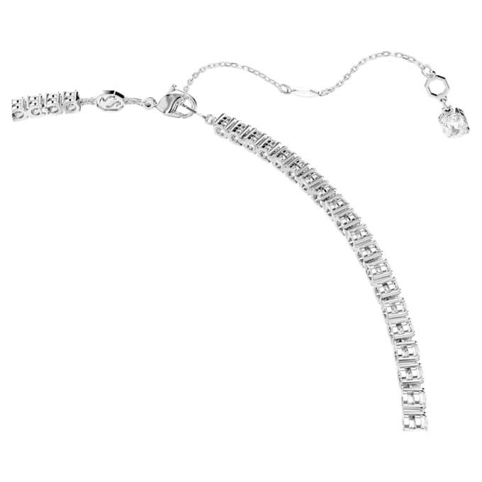 Matrix Y Necklace Round Cut, White, Rhodium Plated Matrix Y Necklace Round Cut, White, Rhodium Plated