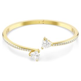 Mesmera Bangle Heart, White, Gold-Tone Plated