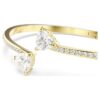 Mesmera Bangle Heart, White, Gold-Tone Plated Mesmera Bangle Heart, White, Gold-Tone Plated