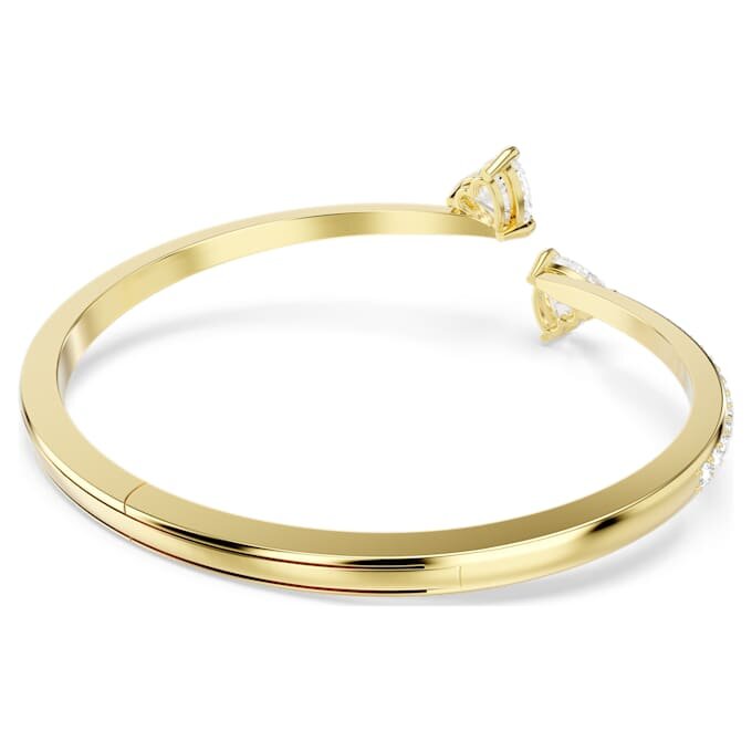 Mesmera Bangle Heart, White, Gold-Tone Plated Mesmera Bangle Heart, White, Gold-Tone Plated
