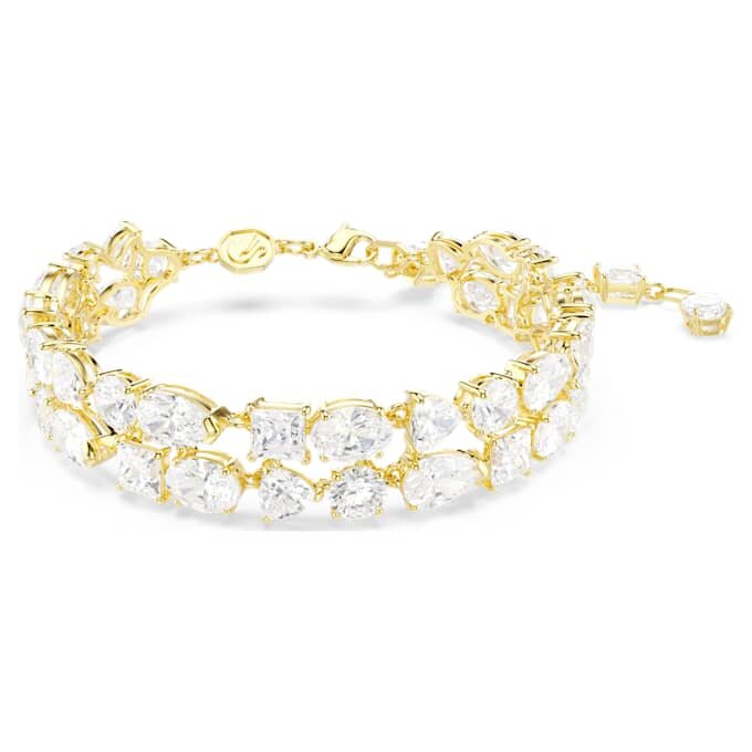 Mesmera Bracelet Mixed Cuts, White, Gold-Tone Plated Mesmera Bracelet Mixed Cuts, White, Gold-Tone Plated
