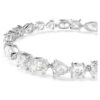 Mesmera Bracelet Mixed Cuts, White, Rhodium Plated Mesmera Bracelet Mixed Cuts, White, Rhodium Plated