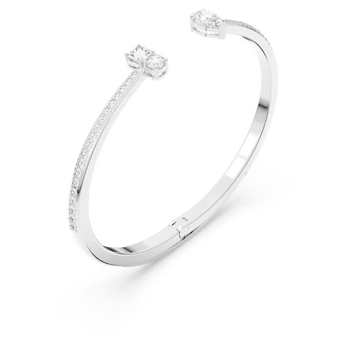 Mesmera Cuff Mixed Cuts, White, Rhodium Plated Mesmera Cuff Mixed Cuts, White, Rhodium Plated