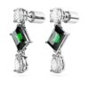 Mesmera Drop Earrings Mixed Cuts, Green, Rhodium Plated Mesmera Drop Earrings Mixed Cuts, Green, Rhodium Plated