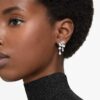 Mesmera Drop Earrings Mixed Cuts, White, Rhodium Plated Mesmera Drop Earrings Mixed Cuts, White, Rhodium Plated