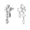 Mesmera Drop Earrings Mixed Cuts, White, Rhodium Plated Mesmera Drop Earrings Mixed Cuts, White, Rhodium Plated
