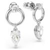 Mesmera Drop Earrings Mixed Cuts, White, Rhodium Plated Mesmera Drop Earrings Mixed Cuts, White, Rhodium Plated