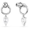 Mesmera Drop Earrings Mixed Cuts, White, Rhodium Plated Mesmera Drop Earrings Mixed Cuts, White, Rhodium Plated