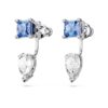 Mesmera Earring Jackets Mixed Cuts, Detachable, Blue, Rhodium Plated