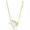 Mesmera Necklace Heart, White, Gold-Tone Plated