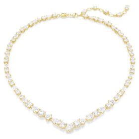 Mesmera Necklace Mixed Cuts, White, Gold-Tone Plated