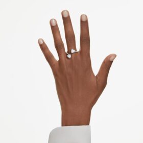 mesmera open ring heart cut pav white rhodium plated 1 280x280 - Mesmera Open Ring Heart Cut, Pav&eacute;, White, Rhodium Plated
