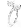 Mesmera Open Ring Heart Cut, Pavé, White, Rhodium Plated Mesmera Open Ring Heart Cut, Pavé, White, Rhodium Plated