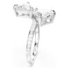 Mesmera Open Ring Heart Cut, Pavé, White, Rhodium Plated Mesmera Open Ring Heart Cut, Pavé, White, Rhodium Plated