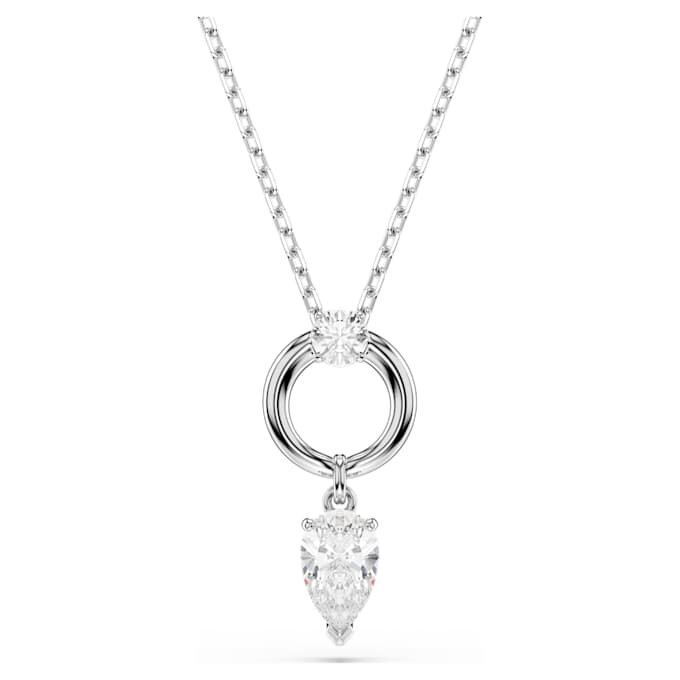 Mesmera Pendant Pear Cut, White, Rhodium Plated Mesmera Pendant Pear Cut, White, Rhodium Plated