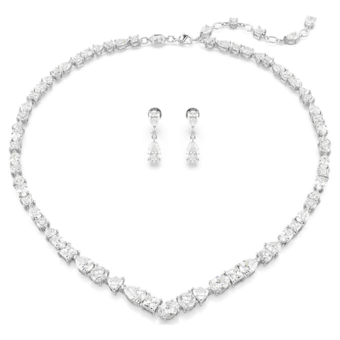 Mesmera Set Mixed Cuts, White, Rhodium Plated Mesmera Set Mixed Cuts, White, Rhodium Plated