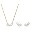 Mesmera Set Pear Cut, Octagon Cut, White, Rose Gold-Tone Plated
