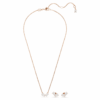 Mesmera Set Pear Cut, Octagon Cut, White, Rose Gold-Tone Plated