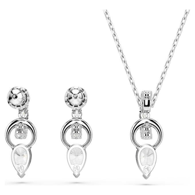 Mesmera Set Pear Cut, Round Cut, White, Rhodium Plated Mesmera Set Pear Cut, Round Cut, White, Rhodium Plated