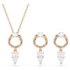 Mesmera Set Pear Cut, Round Cut, White, Rose Gold-Tone Plated
