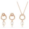 Mesmera Set Pear Cut, Round Cut, White, Rose Gold-Tone Plated