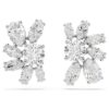 Mesmera Stud Earrings Mixed Cuts, Flower, White, Rhodium Plated Mesmera Stud Earrings Mixed Cuts, Flower, White, Rhodium Plated