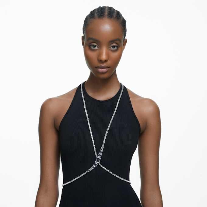 Millenia Body Chain Square Cut, White, Rhodium Plated Millenia Body Chain Square Cut, White, Rhodium Plated