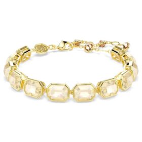 Millenia Bracelet Octagon Cut, Caramel, Gold-Tone Plated