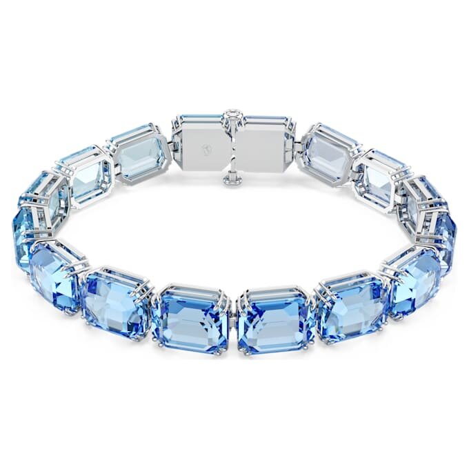 Millenia Bracelet Octagon Cut, Color Gradient, Blue, Rhodium Plated Millenia Bracelet Octagon Cut, Color Gradient, Blue, Rhodium Plated