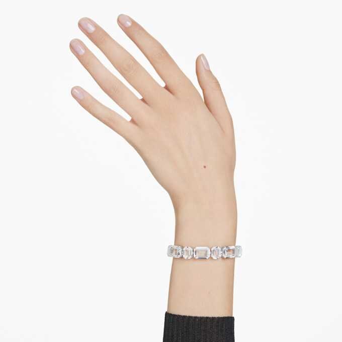 Millenia Bracelet Octagon Cut, White, Rhodium Plated Millenia Bracelet Octagon Cut, White, Rhodium Plated