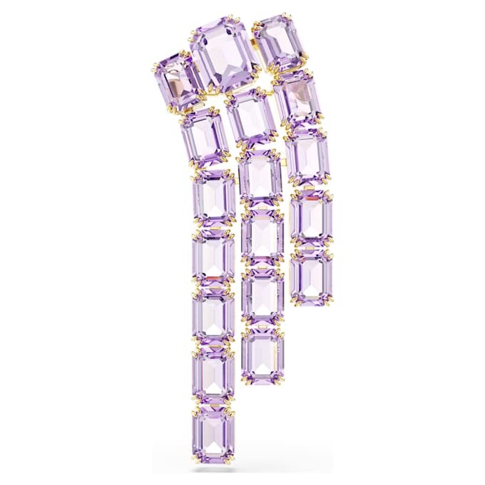 Millenia Brooch Octagon Cut, Purple, Gold-Tone Plated Millenia Brooch Octagon Cut, Purple, Gold-Tone Plated