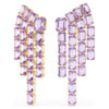 Millenia Clip Earrings Octagon Cut, Chandelier, Purple, Gold-Tone Plated