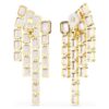 Millenia Clip Earrings Octagon Cut, Chandelier, Purple, Gold-Tone Plated