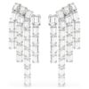 Millenia Clip Earrings Octagon Cut, Chandelier, White, Rhodium Plated Millenia Clip Earrings Octagon Cut, Chandelier, White, Rhodium Plated