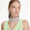 Millenia Clip Earrings Octagon Cut, Chandelier, White, Rhodium Plated Millenia Clip Earrings Octagon Cut, Chandelier, White, Rhodium Plated