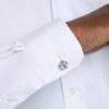 Millenia Cufflinks Octagon Cut, White, Rhodium Plated