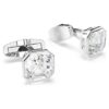 Millenia Cufflinks Octagon Cut, White, Rhodium Plated